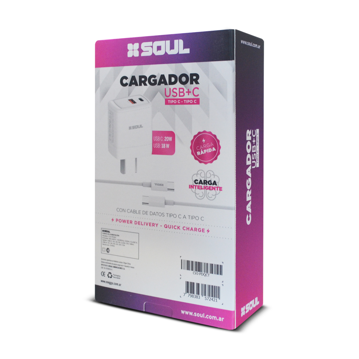 Cargador SOUL USB + USB-C · Con Cable - Imagen 4